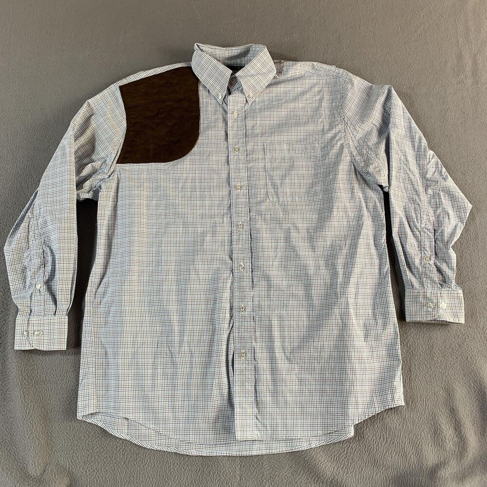 Kevin's Shirt Mens Large Blue Check Long Sleeve Button Down Shooting Hunting